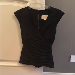 Nicole Miller Artelier Black Women's Ruched neck Top